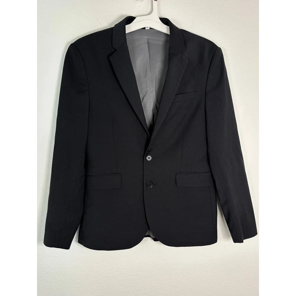 Express Innovator Extra Slim Suit Jacket Blazer Gray Wool Blend 36 Short Mens